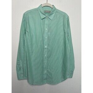 Everlane Size 4 Button Down Shirt Mint Green Pinstripe Oversized Cotton NWT